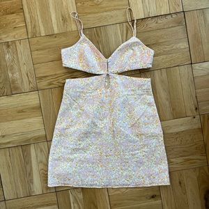 Zara floral cutout dress